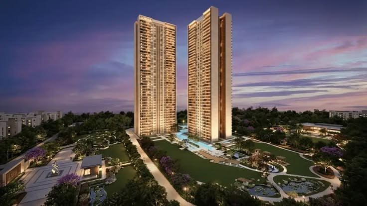 Sobha residential towers surrounded by extensive gardens and pathways